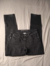 Jordache Premium Womens Denim Jeans Straight Black Light Wash Sz 6 Average.