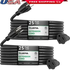 25ft Outdoor Extension Cord 16AWG Heavy Duty Waterproof Flexible Power Cable New