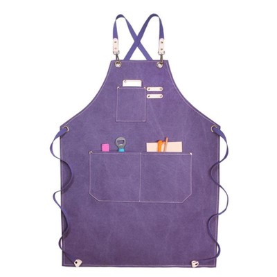 Grembiule da lavoro con schienale incrociato - Portautensili magnetico - Nylon grigio o nero resistente - 18 tasche - Impermeabile - Italia