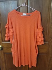 Cute EUC UMGEE Orange/Coral dress W/Pockets Size Small 4-6