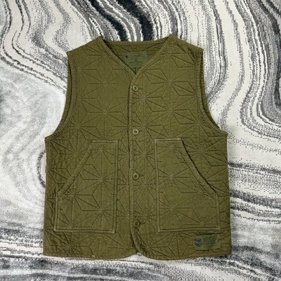 Vintage Timberland x CLOT Future73 Khaki Quilted Overszd Small Bodywarmer Gilet Weste