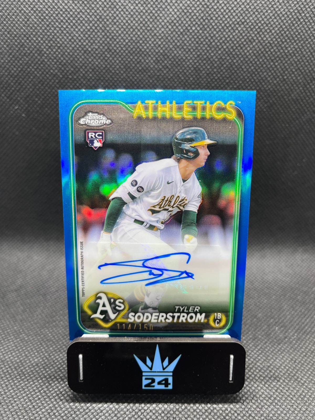 Tyler Soderstrom 2024 Topps Chrome Update Rookie Auto AC-TS Blue Refractor /150