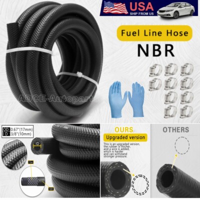 3/8 Marine Fuel Hose Line 20' NBR Fuel Line Rubber for Engine Tube Gas Line