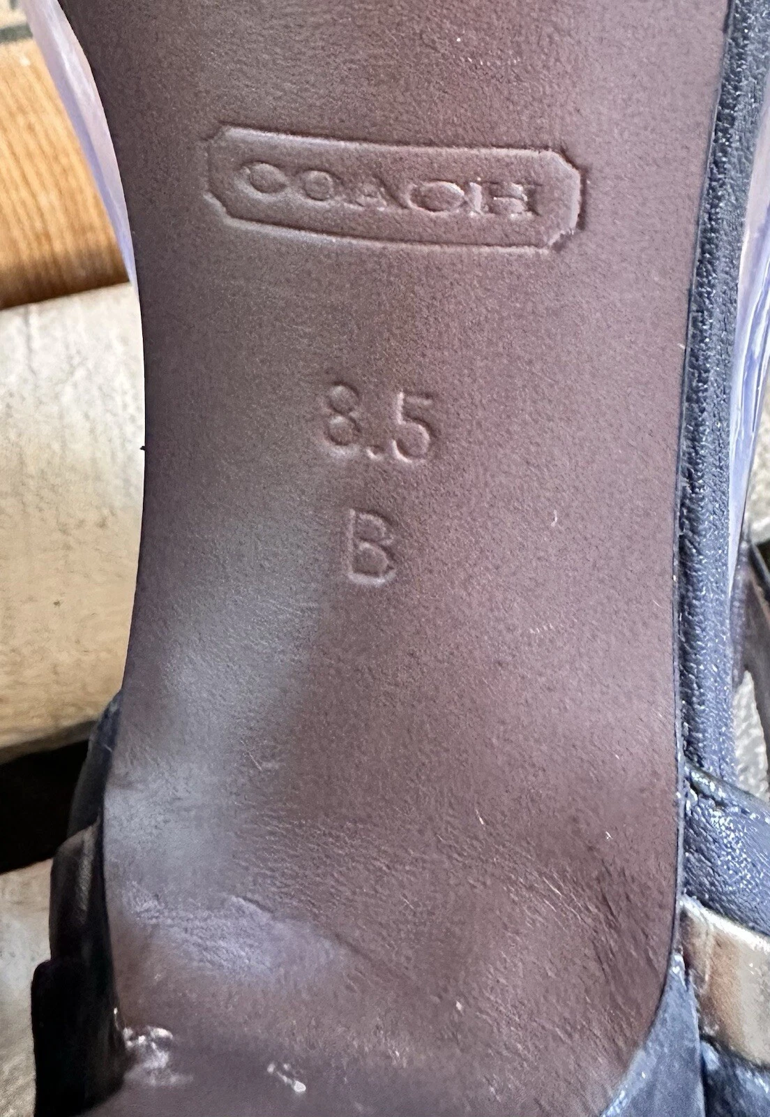 Scarpe Coach oro nero tacco fibbia donna misura 8 5 plateau