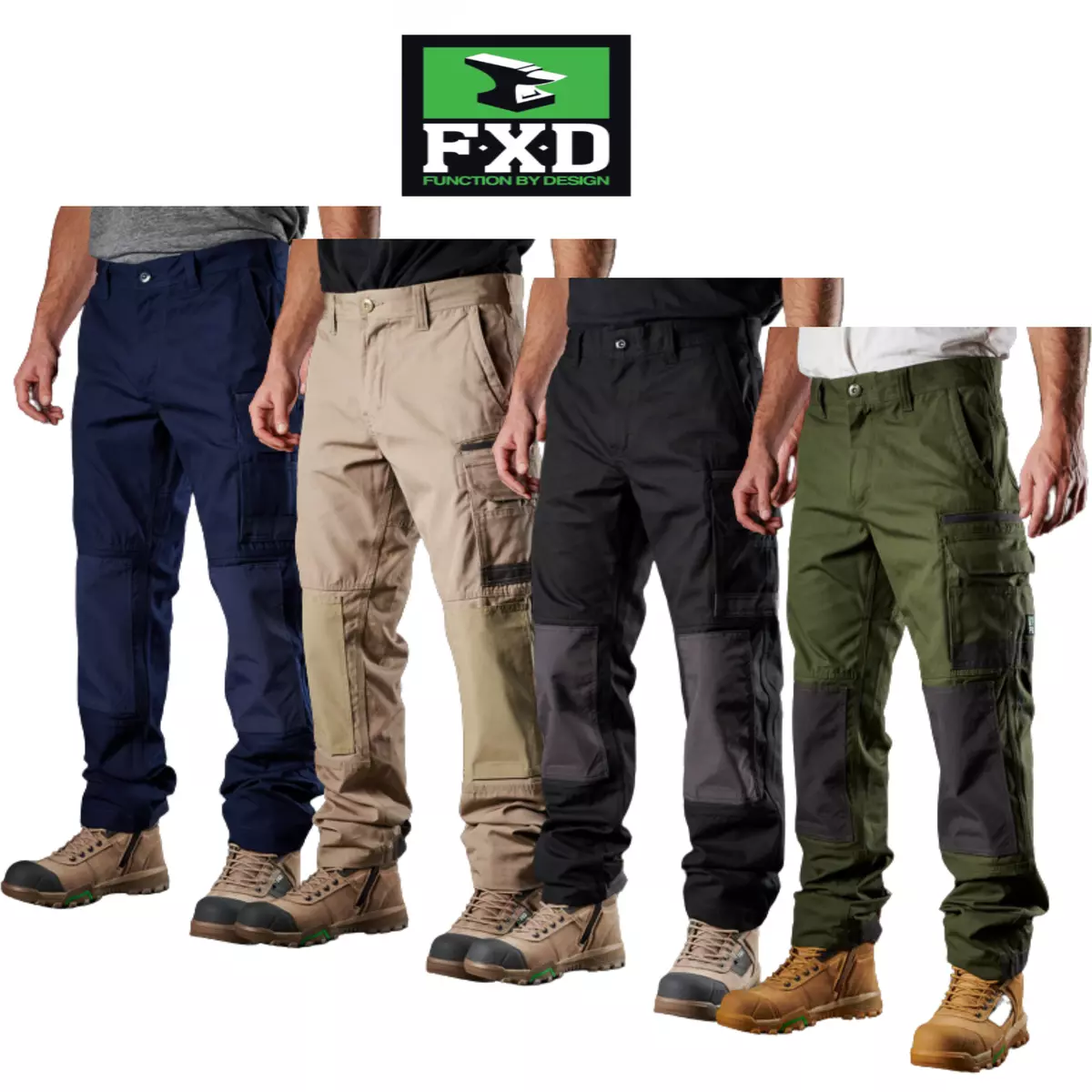 FXD Mens WP-1 Cargo Original Work Pants Durable Safety Cotton Canvas Pant  WP1