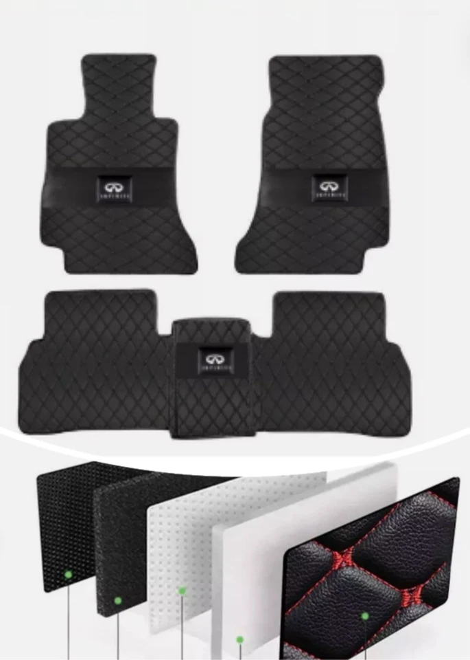 Mats For Infiniti All Cars Floor Mats Anti-slip Carpets Liners Leather Foto 4 de 4
