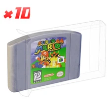 10x NINTENDO N64 GAME CARTRIDGE - CLEAR PLASTIC PROTECTIVE BOX PROTECTOR SLEEVE