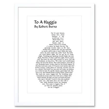 To A Haggis Shape Robert Burns Scotland Edinburgh Typography Art Framed Wall Art