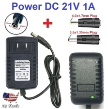 21V 1A AC/DC Adapter Power Supply Charger with 5.5x2.1mm +2 DC Power Plug Tips