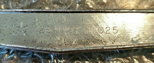 1968 MOPAR CHRYSLER FRONT FENDER EMBLEM FAIR CONDITION PART #2841157 W/PAL NUTS - Picture 4 of 8