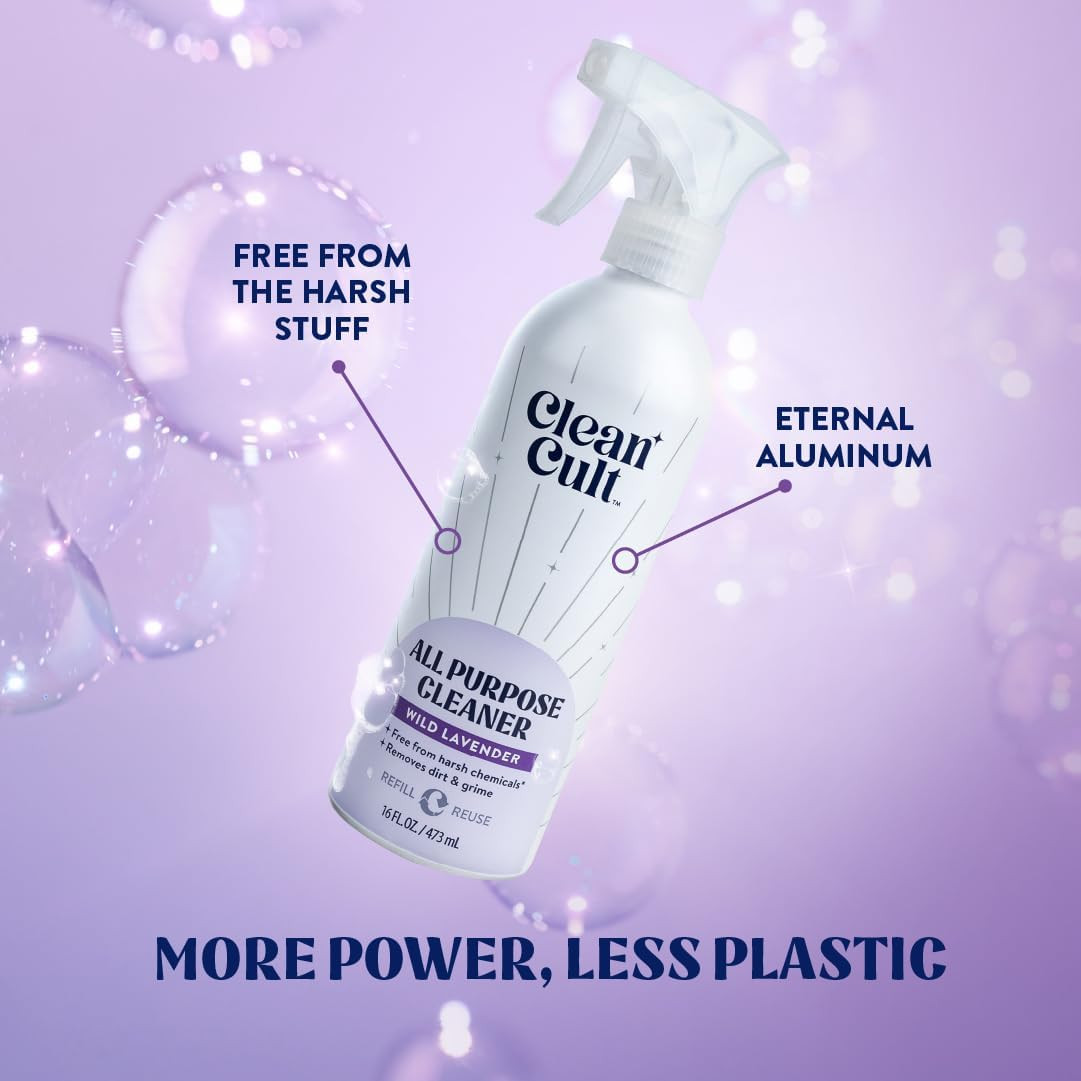 Cleancult - Wild Lavender - All Purpose Cleaner - Refillable Aluminum Bottle - C