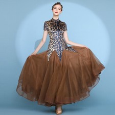 NEW Latin Ballroom Dance Dress Modern Salsa Waltz Standard Long Dress C089