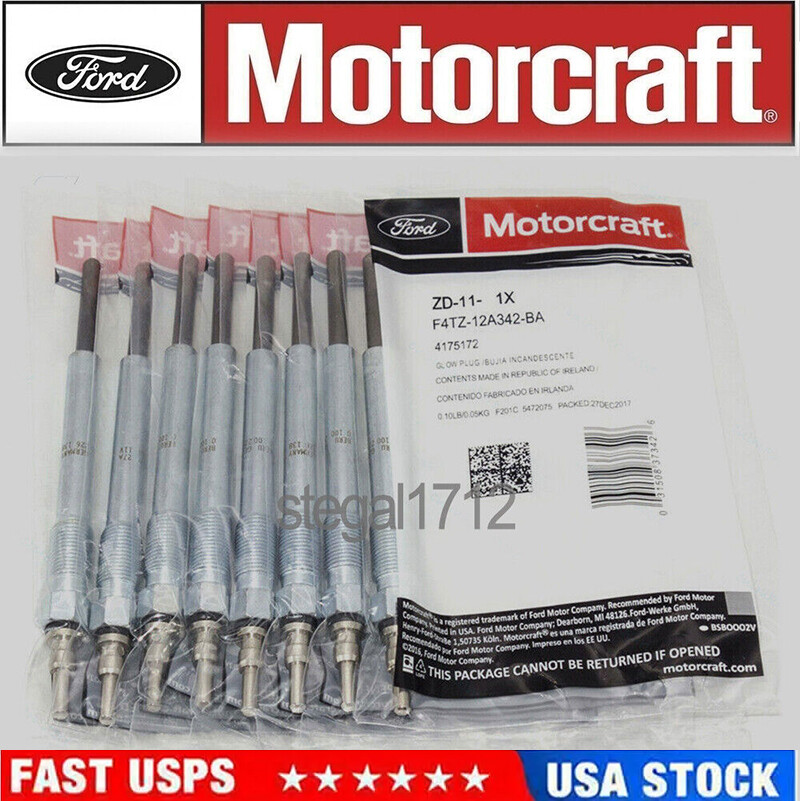 8PCS ZD-11 OEM Genuine Glow Plugs F4TZ-12A342-BA diesel For F250 E350 7.3L V8 US