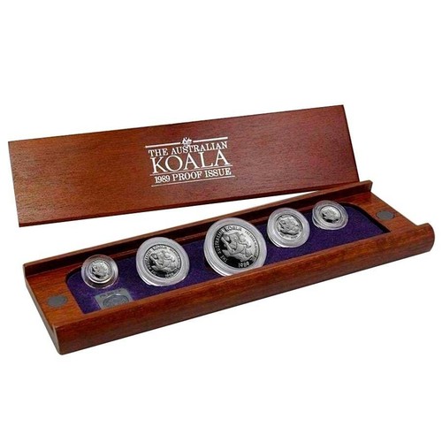 1989 Australia 1.9 oz Proof Platinum Koala 5-coin Set .9995 Fine With Box - Picture 7 of 7