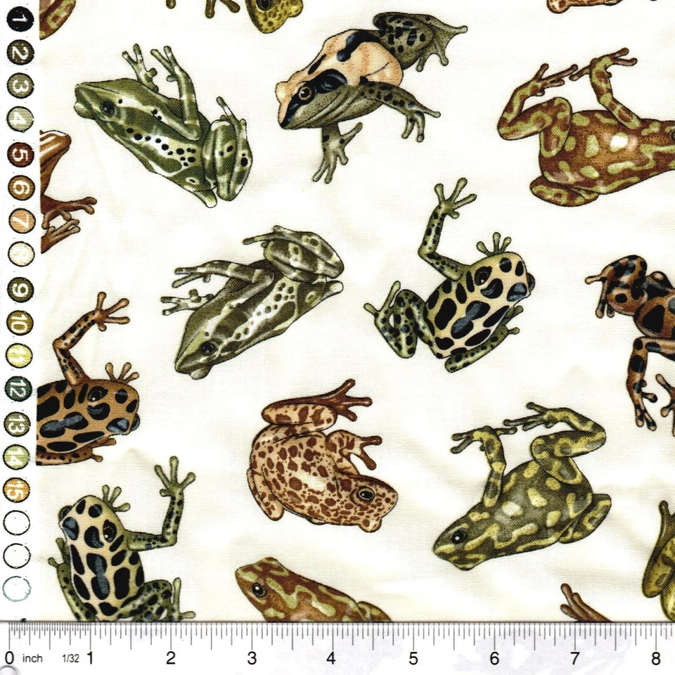 Tela 100 % algodón ranas amazónicas selva tropical última 1/2 yarda Foto 2 de 3