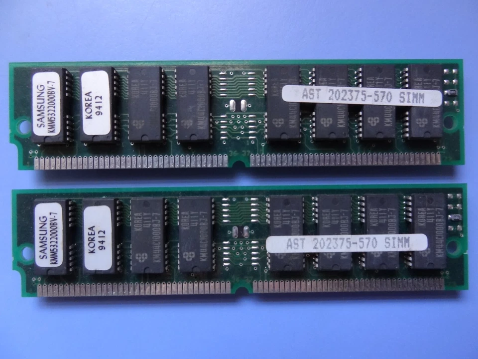 Samsung KMM5322000BV-7 AST 202375-570 SIMM - Par de Memorias DRAM FastPage De Colección Foto 2 de 4