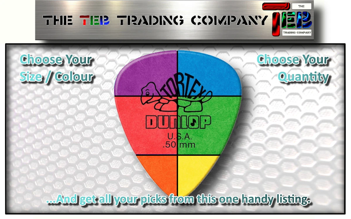 Selecciones de guitarra estándar Dunlop Tortex - Plectrum - Elige tu tamaño/color/cantidad