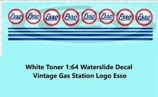 White Toner 1:64 Waterslide Decal Vintage Gas Station Logo Esso