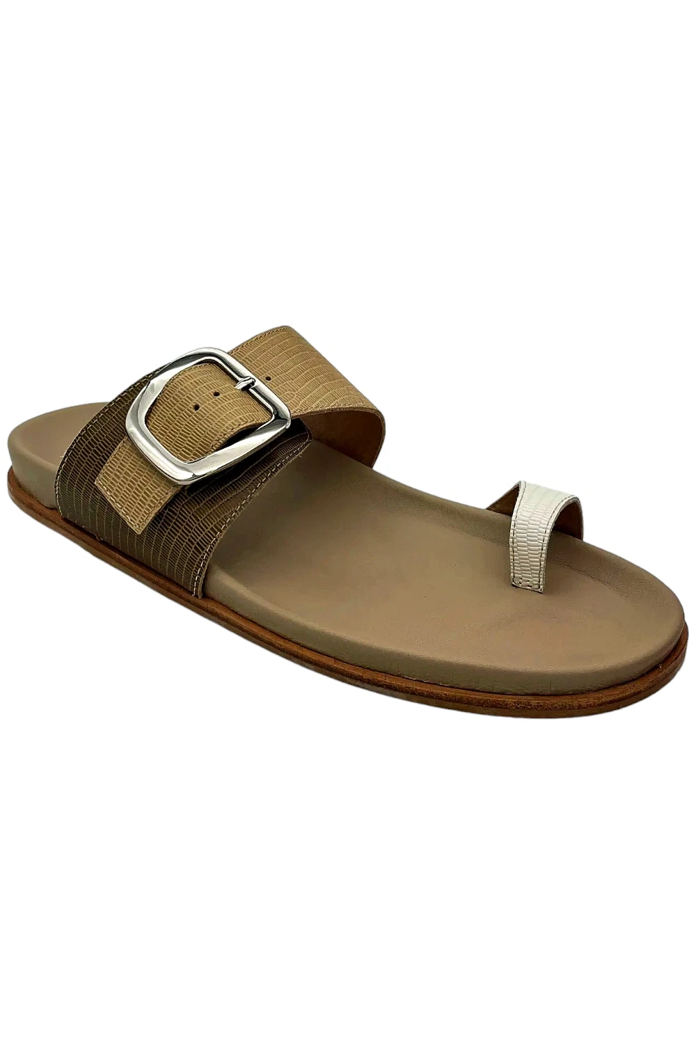 Donald Pliner Womens Lorenzo Lizard Print Toe Ring Sandals Biscotti
Opens in a new window or tab