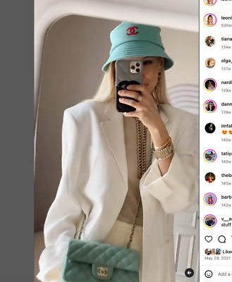 21P CHANEL PASTEL GREEN PINK CC LOGO BUCKET CLOCHE HAT S | eBay