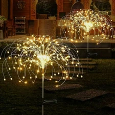 200 LED Solar Firework Lights Outdoor Waterproof Path Lawn Garden Decor Lamp