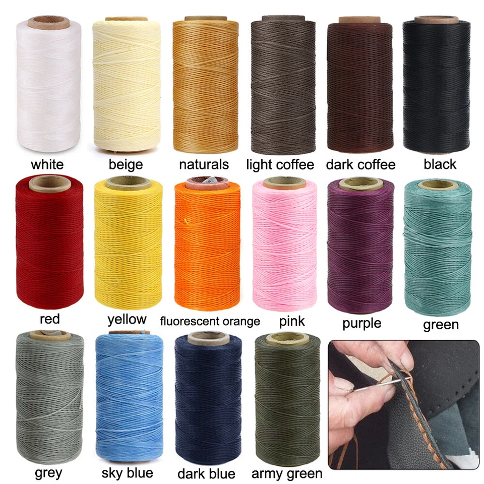 284YARDS 0.8MM WAXED THREAD STRING CORD FOR LEATHER STITCHING DIY LEATHERWARE 1 - Image 2 of 4