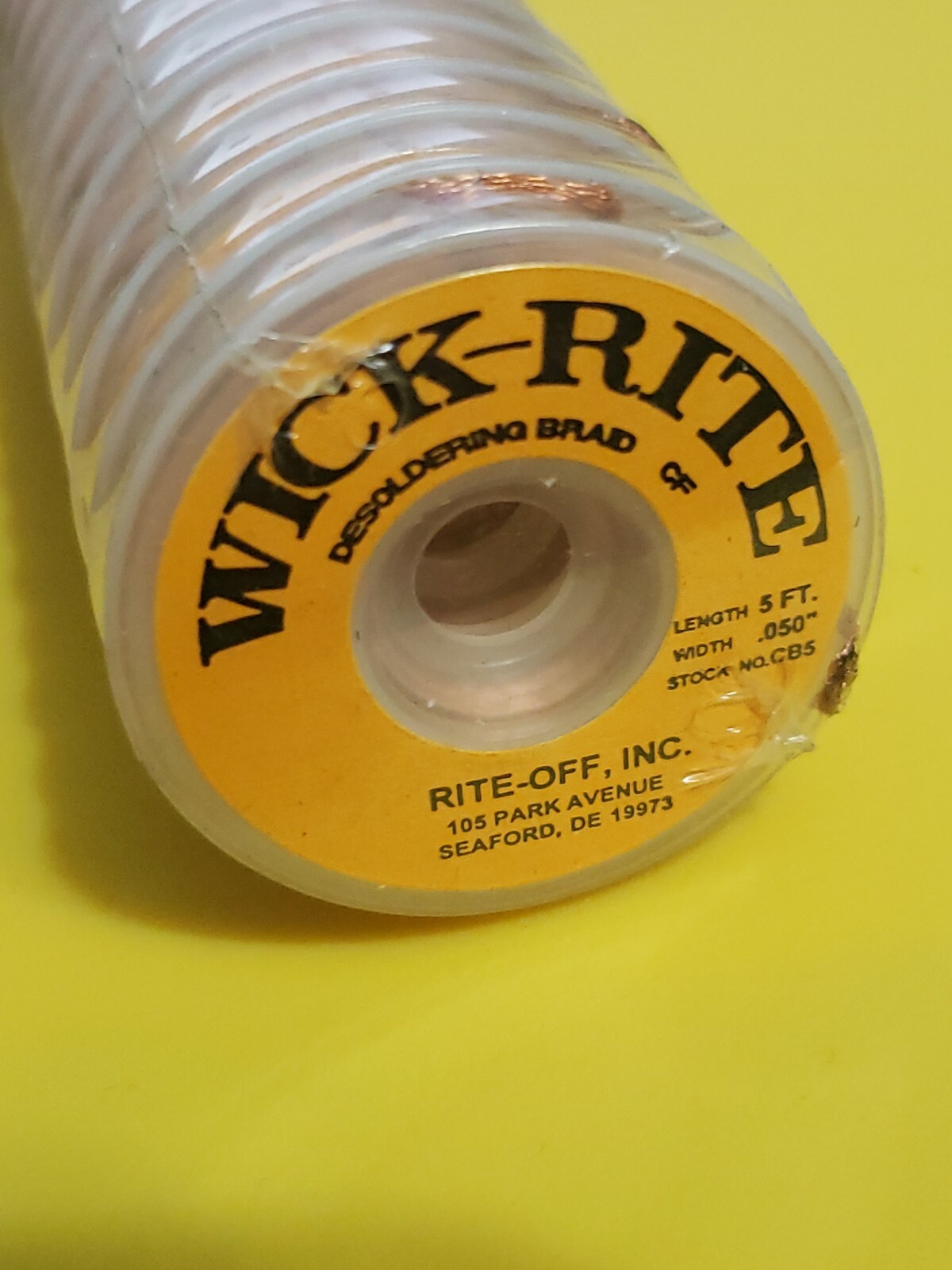 25 WICK RITE Desoldering Braid Solder Remover Spool Copper Wick 5 ft US