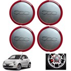 4X For Fiat 500 Alloy Wheel Cover Centre Cap Red And Space Gray 133mm 51884863