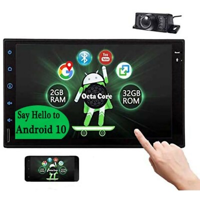 Octa Core Android 10.0 32GB 7'' Double 2DIN Car GPS Navigation Stereo Radio Cam