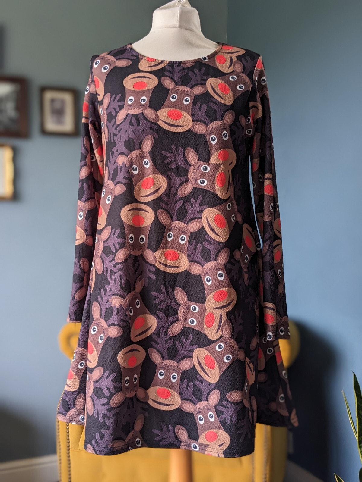 Rudolf Festive Printed Christmas Dress for Girls Size 12-14 Holiday Wardrobe Essential