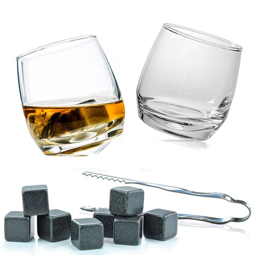 Rocking Whiskey Glasses, Whisky Stones, Ice Ball Mould, Gift Box & Ice Tongs - Picture 5 of 7