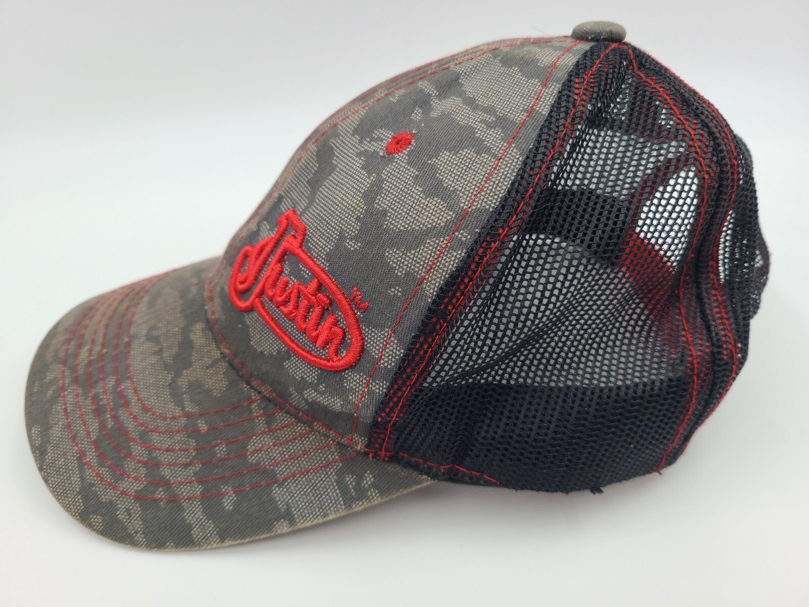 Justin Boots Camo Mesh Trucker Snapback Hat Cap Dad M… Gem