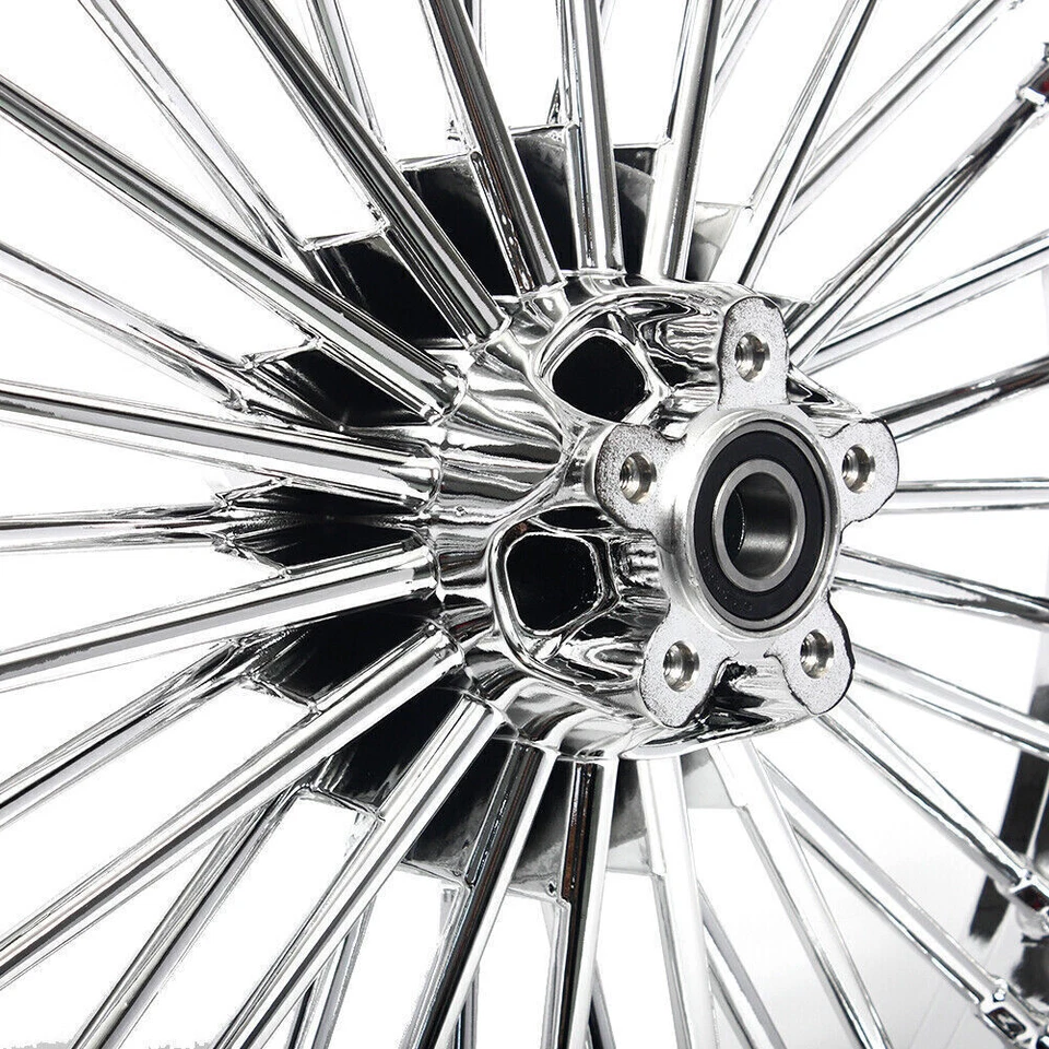 21x3,5 Cerchi Ruota Anteriore Cromata per Harley Touring Road King Electra Glide - Immagine 4 di 4