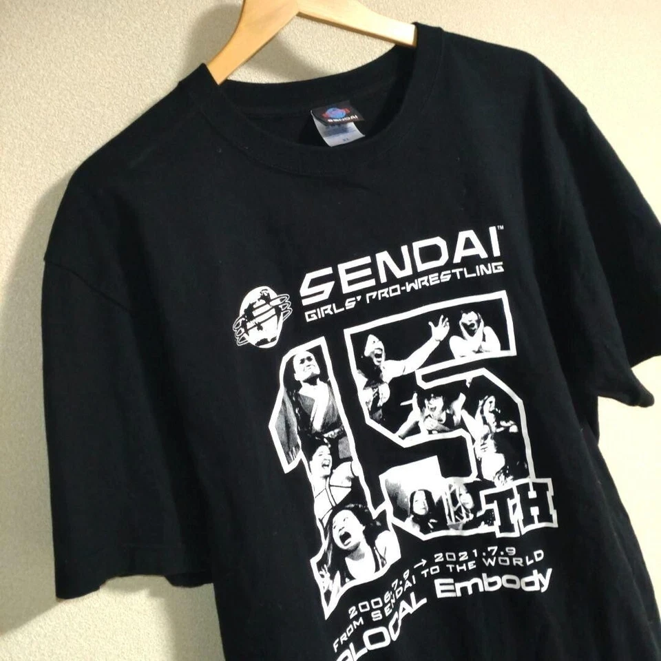 Camiseta para mujer Pro Wrestling Sendai niñas Pro Wrestling Glocal Embody negra XL Foto 4 de 4
