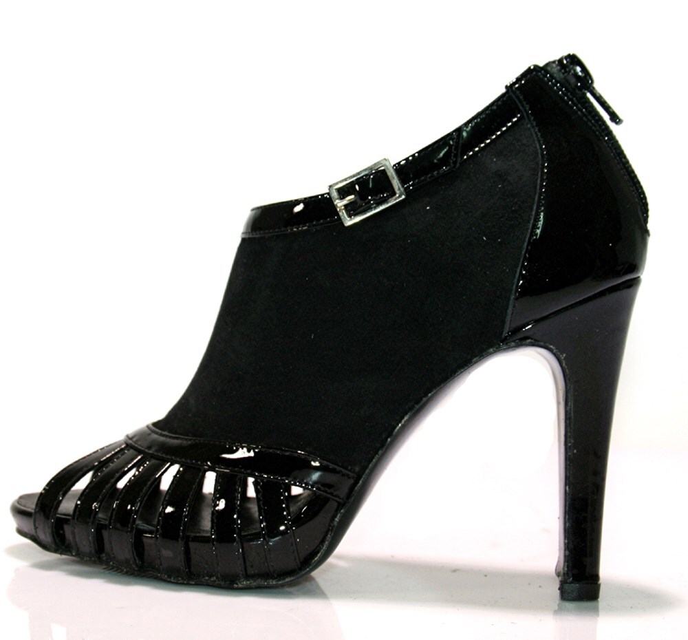 Shoes suede inserts paint heel platform ankle boots made in Italy