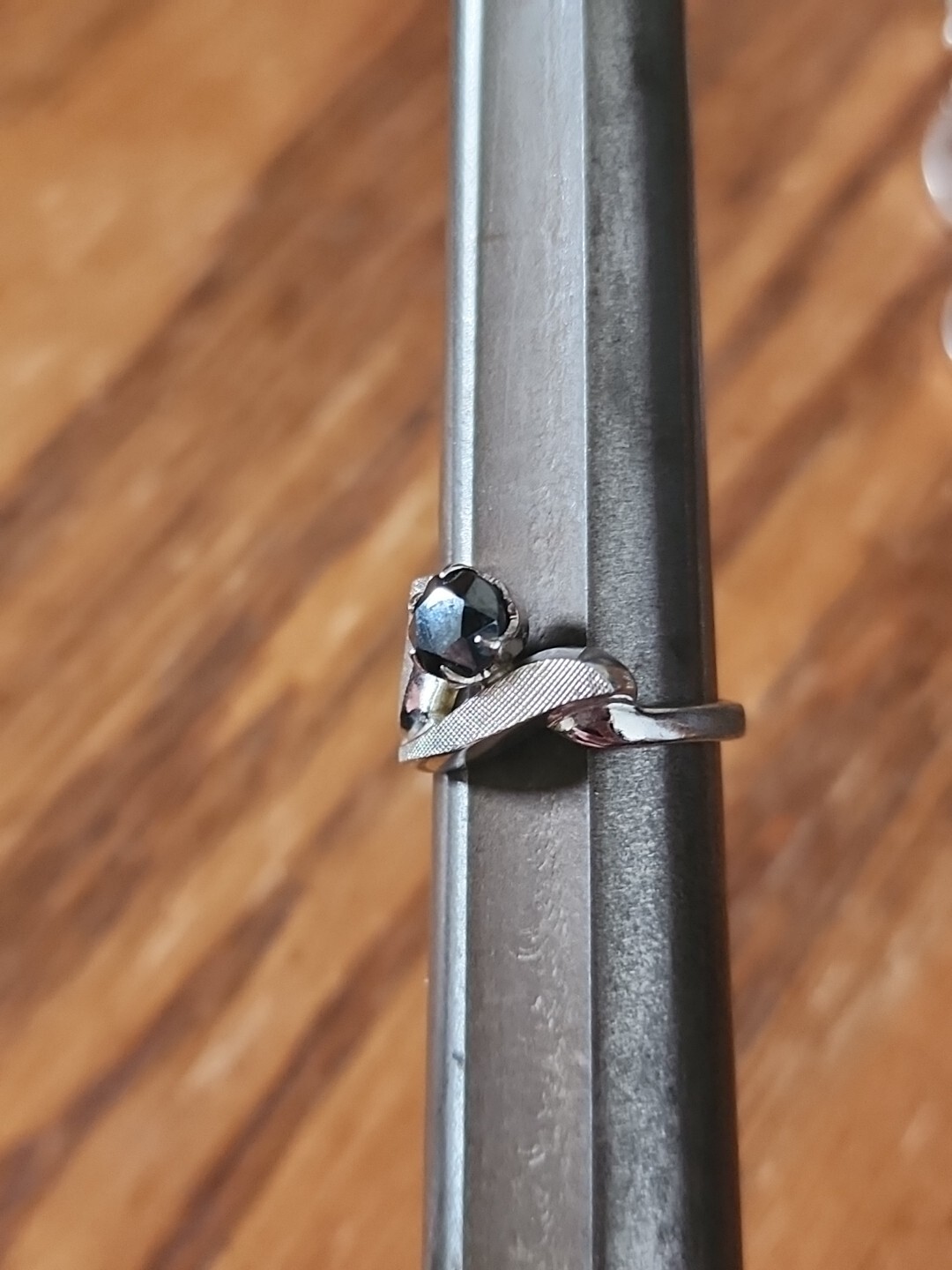 Sterling Silver Black Onyx Solitaire Ring Sz 7 - image 6