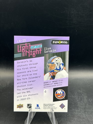 Ilya Sorokin 2023-24 UD Synergy Light Up the Night /999 #LN-IS Islanders - Picture 2 of 2