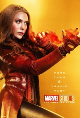 SCARLET WITCH MARVEL STUDIOS 10TH FRIDGE MAGNET 5'' X 3.5''