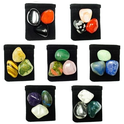 *21 Stone* MEGA- CHAKRA HEALING Tumbled Crystal Set + 7 Pouches & 7 Descriptions