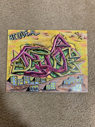 Original ‘ACUME’ Graffiti Art. 8.5x11 Card Stock. Paint Markers. Mixed Media