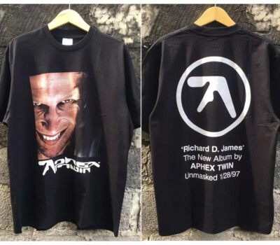 Aphex Twin Big Face 90s Basic Black Unisex 2 Side Unisex Tshirt