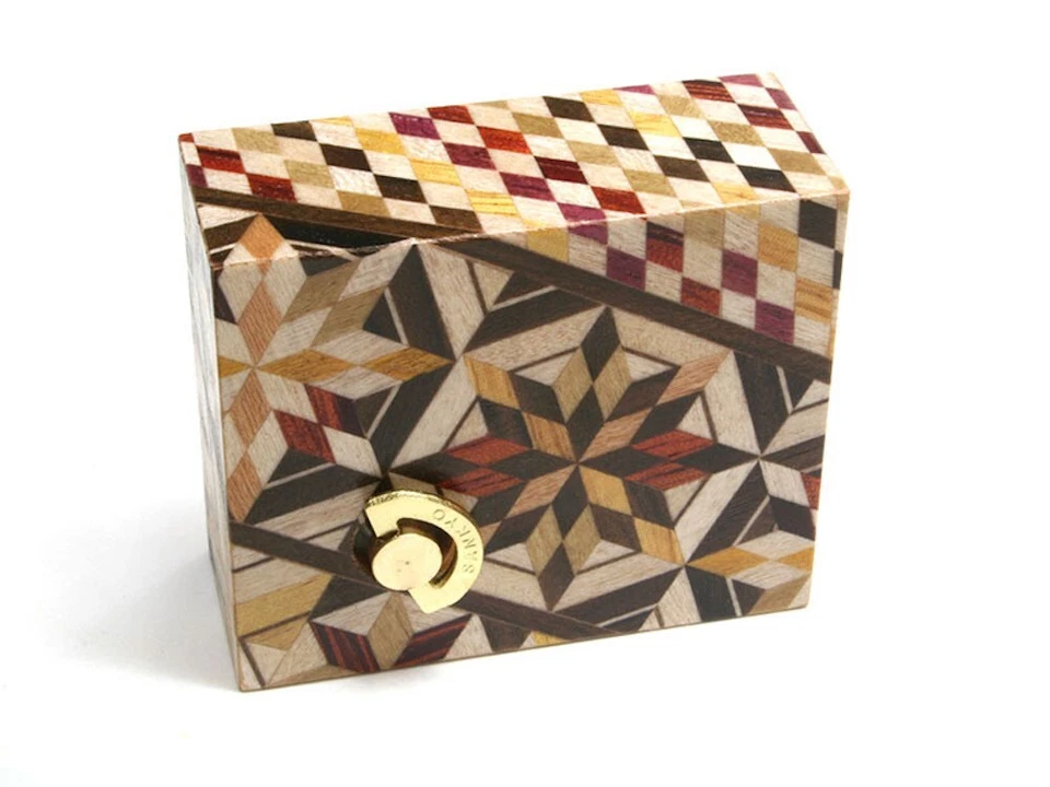 Karakuri Music Box M0023 Yosegi Zaiku Wooden Marquetry Japan Made " Yesterday "  - Image 2 of 4