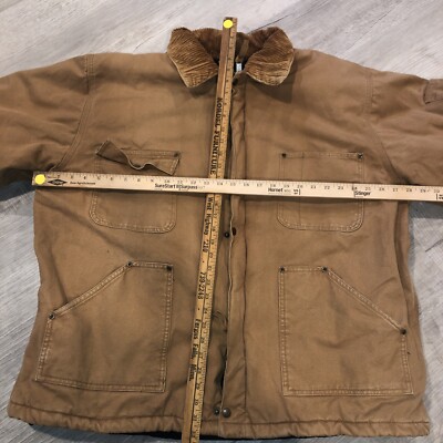 Old Mill Men's Full Zip Canvas Chore Jacket Tan XXL Lined Workwear