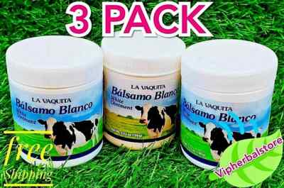 3 Packs BALSAM WHITE Ointment 3.52 oz ea BALSAMO BLANCO La Vaquita Free Shipping