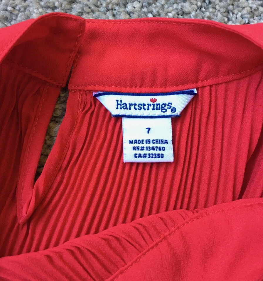 Hartstrings Girl’s Shirt Size 7 Red - Image 4 of 4