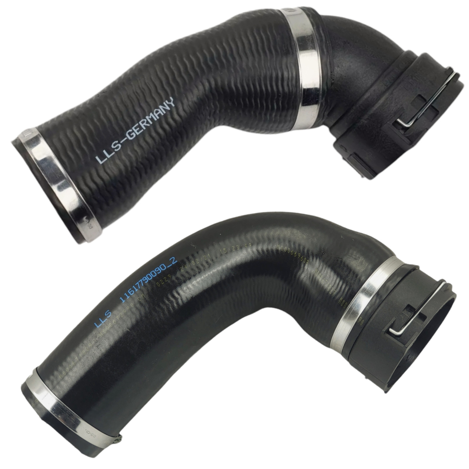 2x Turbo Hose for BMW 5 Series Sedan (E60) 520d 7790090 Intercooler Hose SET