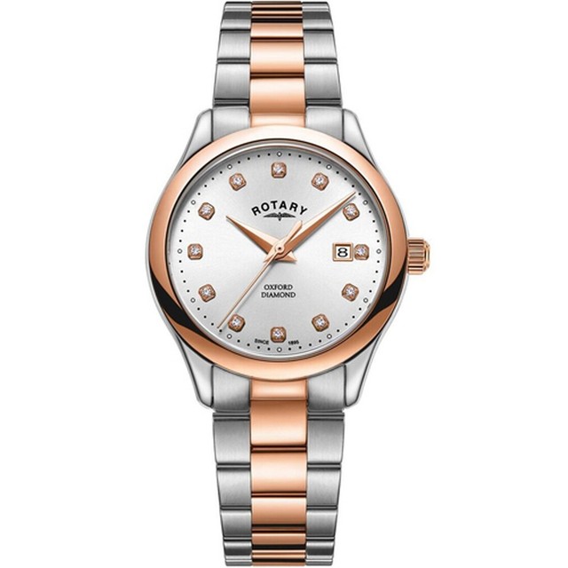 Rotary Oxford Quarzo bicolore acciaio Quadrante Bianco Donna Orologio  Lb05094 / | Acquisti Online su eBay