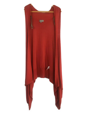 BRIDGE AND LORD S dark orange 8-10 cotton blend knitted sleeveless cardigan  Australia