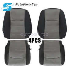 Front Bottom & Top Cloth Seat Cover Gray Fits 2009 2010 Dodge Ram 1500 2500 3500