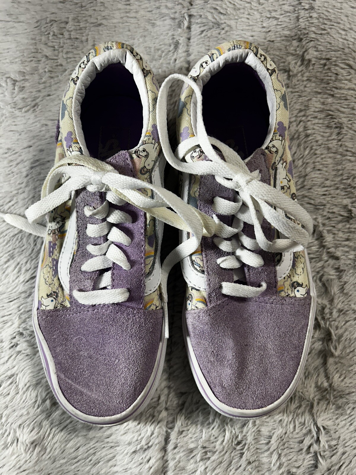 PONY Scarpe da skateboard Vans Off the Wall ragazze vecchia scuola carine viola unicorni taglia 1